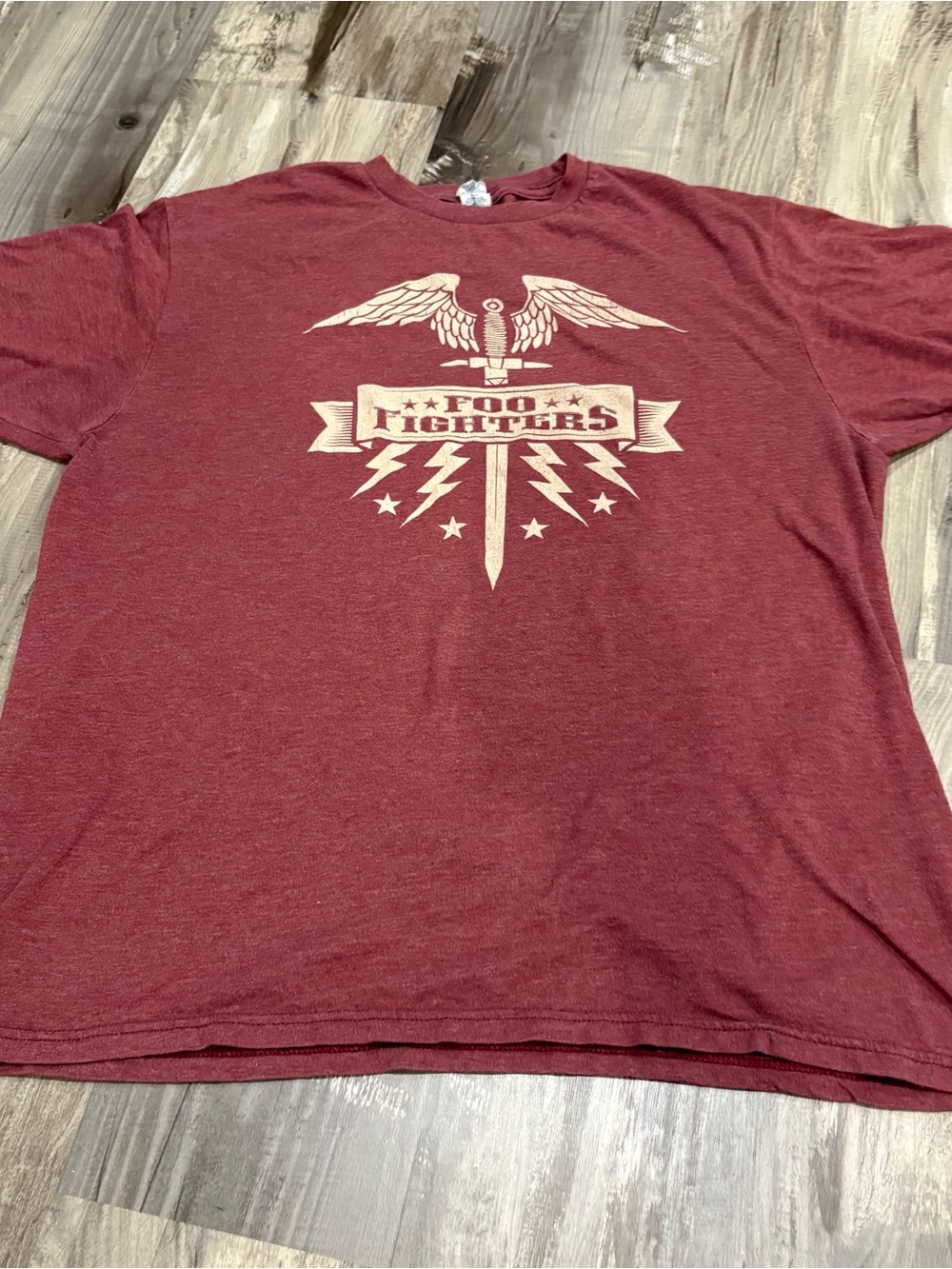 Vintage Maroon Foo Fighters Sword T-Shirt On Optima Tag SZ L Very Soft